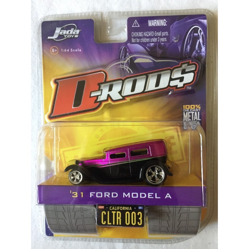 Jada Toys D-Rods '31 1931‎ Ford Model A Black & Purple Die-Cast 1/64 Scale